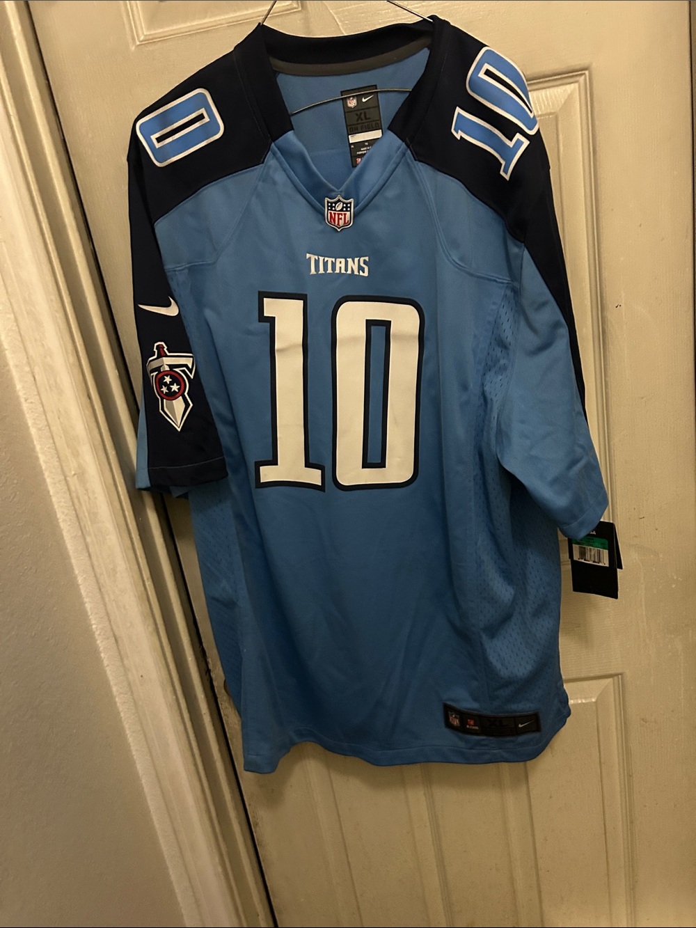 Nike Tennessee Titans #10 Light Blue and Navy Football Jersey